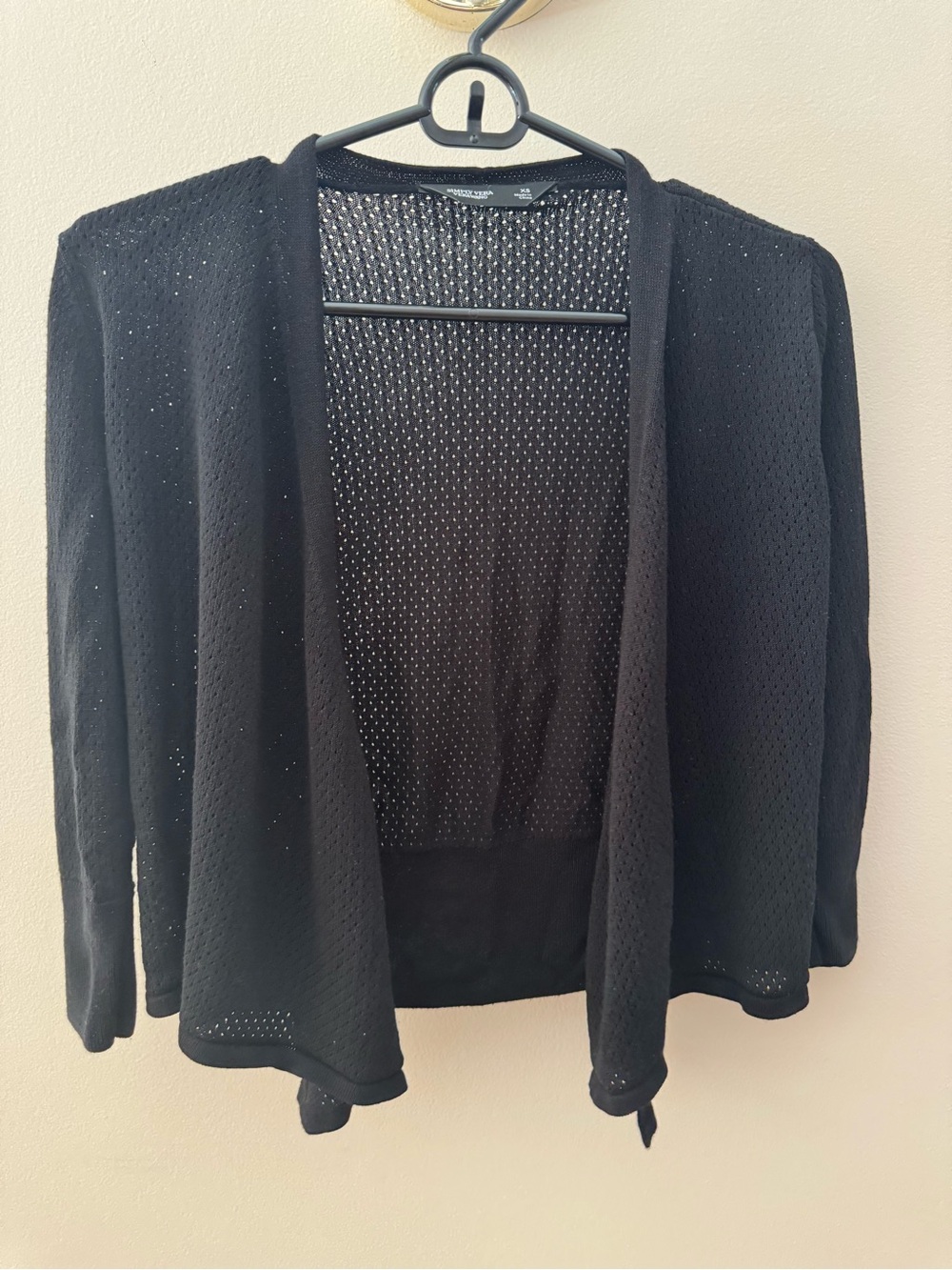 Simply Vera Vera Wang Black Open-Front Knit Cardigan